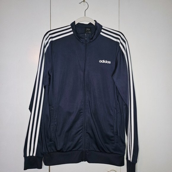 Navy Adidas Classic Track Jacket Size M - Picture 2 of 3